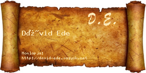 Dávid Ede névjegykártya